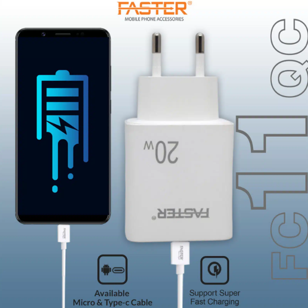 FASTER FC-11QC Fast Wall Charger 20W Qualcomm QC 3.0A