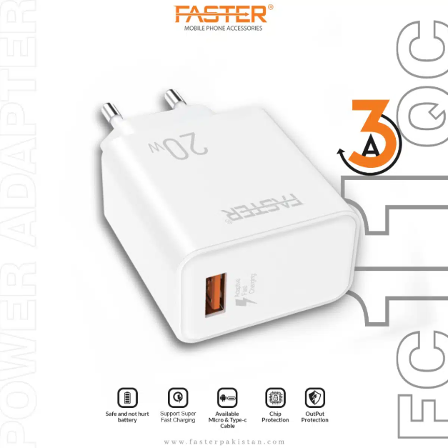 FASTER FC-11QC Fast Wall Charger 20W Qualcomm QC 3.0A