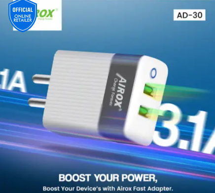 Airox AD-30 Fast Charging Adapter | 3.1A Dual USB Wall Charger