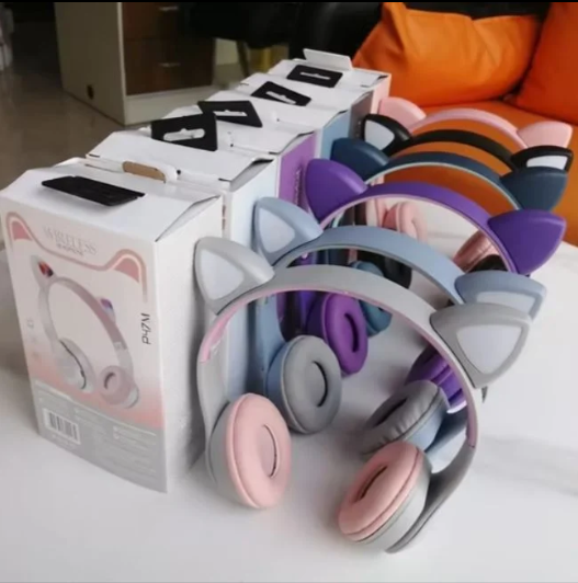 BT 5.0 Cat Ear Wireless Headset | RGB Glow Over-Ear Headphones