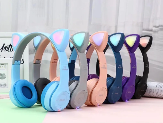 BT 5.0 Cat Ear Wireless Headset | RGB Glow Over-Ear Headphones