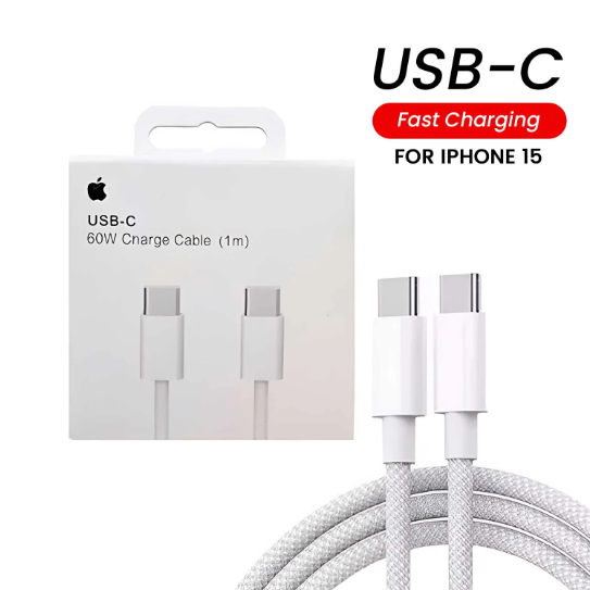 USB-C to USB-C Fast Charge Cable 1M | 60W PD for iPhone 15