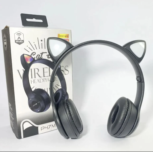 BT 5.0 Cat Ear Wireless Headset | RGB Glow Over-Ear Headphones