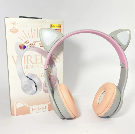 BT 5.0 Cat Ear Wireless Headset | RGB Glow Over-Ear Headphones