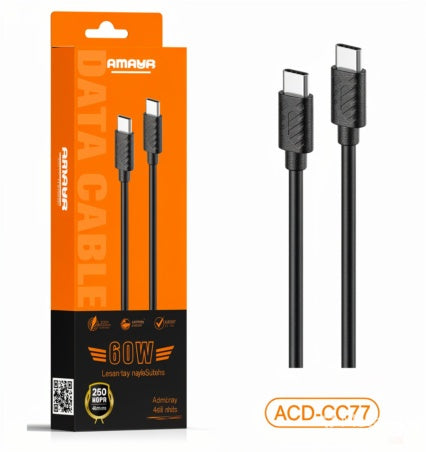 AMAYA ACD-CC77 60W USB-C to USB-C Data Cable | PD Fast Charge